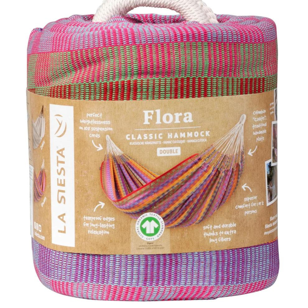 Bio Hängematte Flora Flowers für 2 Personen Verpackung