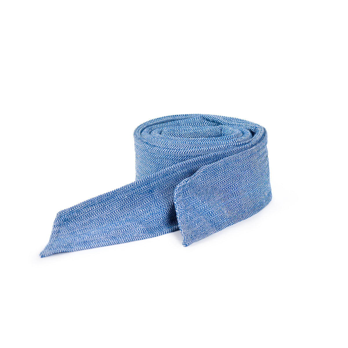 Tie-waist belt Blue Tweed