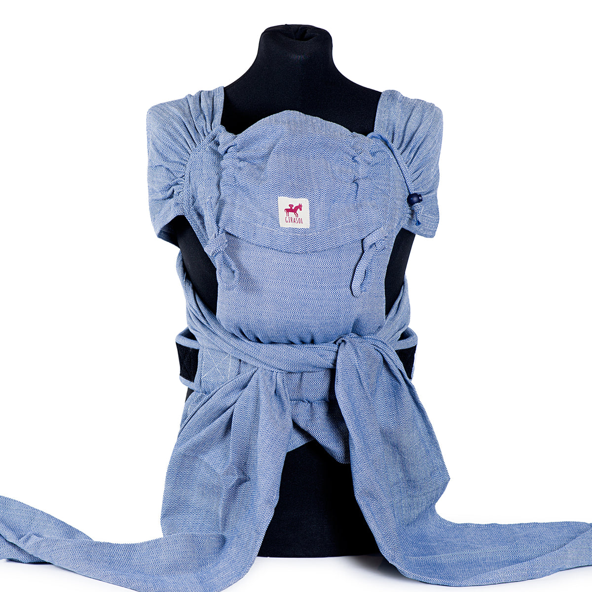 WrapMySol Blue Tweed mit Schnallenhüftgurt - recycled cotton